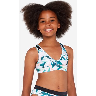 Bikini-Oberteil Mädchen Triangel Lily weiß/geblümt