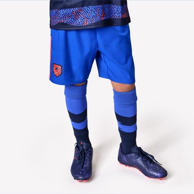 Kinder Fußball Shorts - Viralto Roarrr Kids Rhino blau/rot