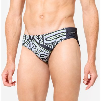 Badehose Slip Herren Wasserball - 500 Tiki grau