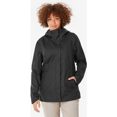 Regenjacke Damen wasserdicht Wandern - NH500 schwarz