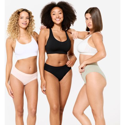 Sportslips Damen nahtlos 3er-Pack - schwarz/rosa/salbei