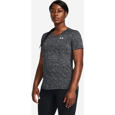 T-Shirt Damen V-Ausschnitt - Tech™ Twist - schwarz
