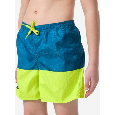 Boardshorts Surfen Jungen mit Taschen 100 Stories blau/gelb