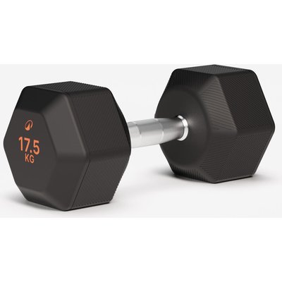 Hantel Hex Dumbbell Crosstraining Krafttraining 17,5 kg - schwarz