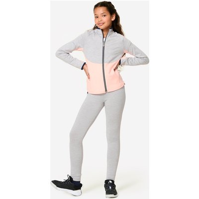 Trainingsanzug Kinder atmungsaktiv - grau/rosa