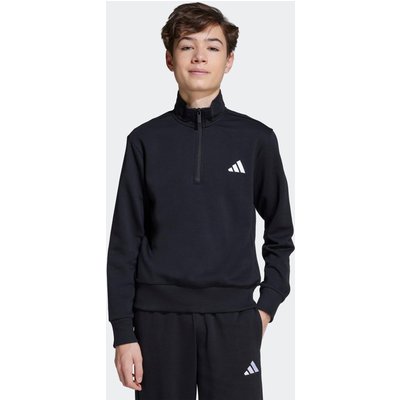 Sweatshirt Kinder halber Reißverschluss - schwarz