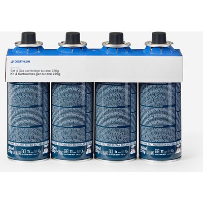 Set Gaskartuschen Butan Bajonettventil für Campingkocher - 4 × 220 g