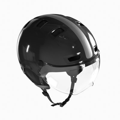 Fahrradhelm City CBH 580 Bowl mit Visier schwarz glänzend