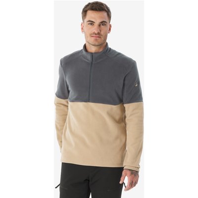Fleecepullover Herren 1/2 Reißverschluss Wandern - MH500 beige