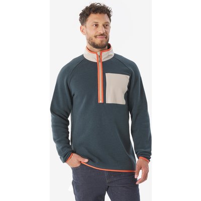 Pullover Herren 1/2 Reißverschluss Wandern - NH500 blau