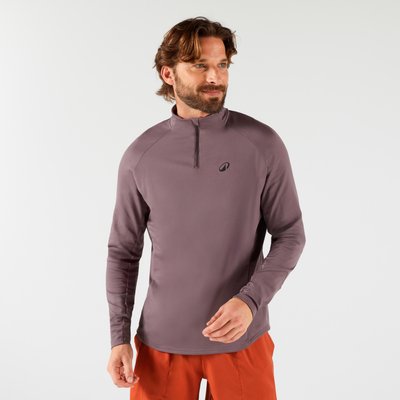 Herren Langarmshirt Tennis - Thermic 1/2 Zip braun