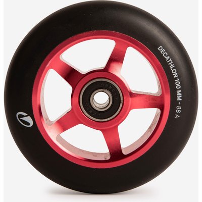 Stunt Scooter Rolle Alu Core rot PU schwarz - 100 mm
