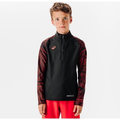 Kinder Fußball Sweatshirt 1/2 Zip - Club Wavy schwarz/rot