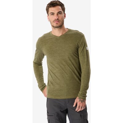 Merinoshirt Herren langarm Trekking - Merino Fresh khaki