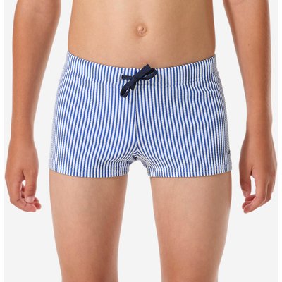 Badehose Boxer Jungen strukturiert - Fiti gestreift blau