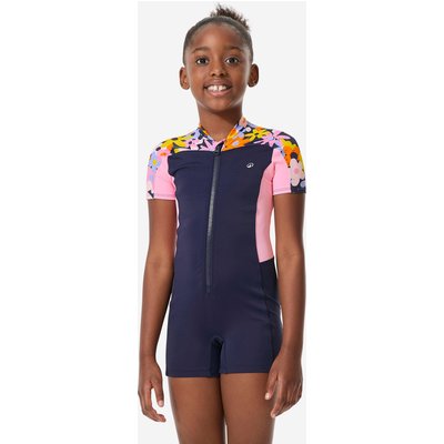 Schwimmanzug Shorty Mädchen - Una Lys marineblau