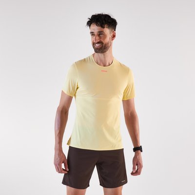 Laufshirt kurzarm Herren Langstrecke - Run 900 gelb mit Print