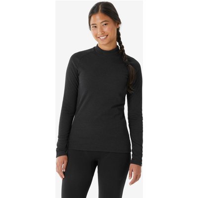 Skiunterwäsche Funktionsshirt Damen warm bequem – BL 100 schwarz