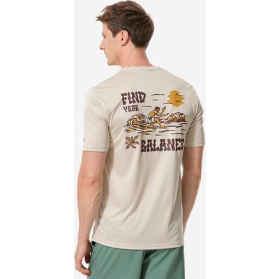 UV-Shirt kurzarm Herren weite Form Print beige