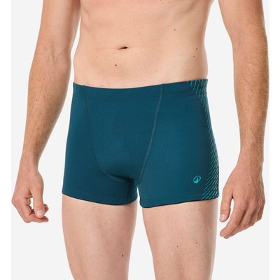 Badehose Boxer Herren - Fiti türkis/weiß