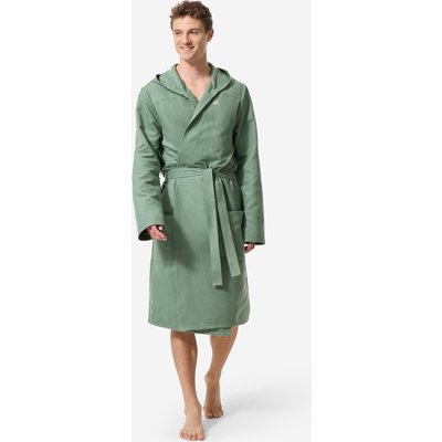 Bademantel Mikrofaser Herren Kapuze kompakt - grün