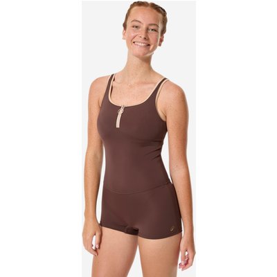 Badeanzug Shorty Damen Reißverschluss - Heva braun