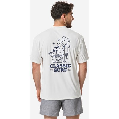 UV-Shirt Surfen Herren kurzarm weiter Schnitt weiß