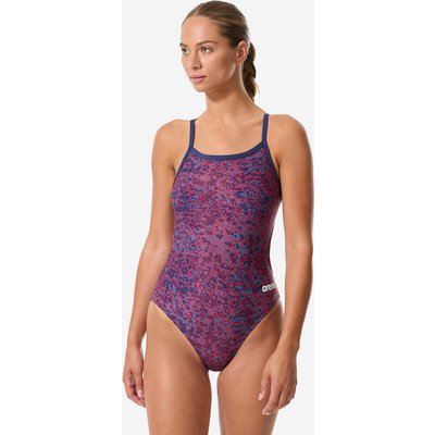 Badeanzug Damen - Snakeskin rot/blau