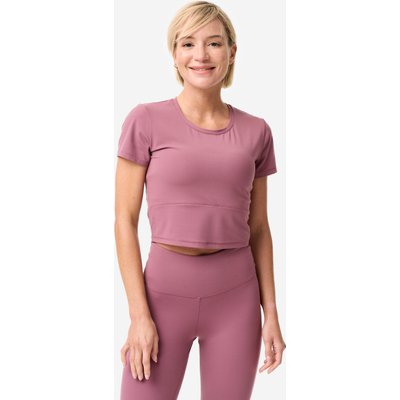 T-Shirt Yoga Pilates Damen dehnbar weich - lila