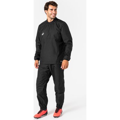 Damen/Herren Rugby Windjacke wasserdicht - R500 schwarz