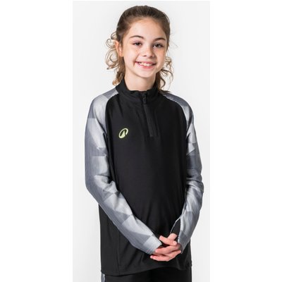 Kinder Fußball Sweatshirt 1/2 Zip - VIRALTO Dop schwarz/grau