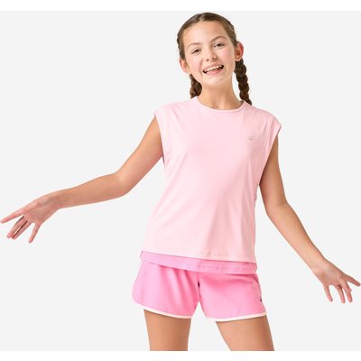 2-in-1 T-Shirt Kinder atmungsaktiv - bonbonrosa
