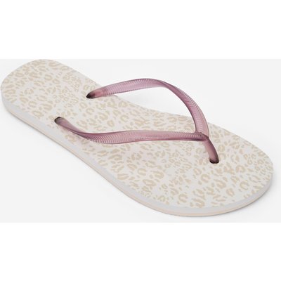 Zehensandalen Damen 500 Animal weiß