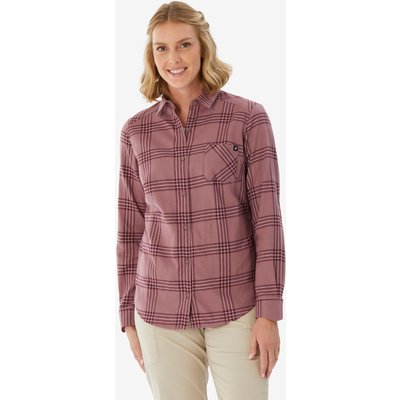 Trekkingbluse Damen langarm warm - Travel100 lila