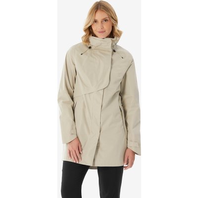 Regenjacke Damen lang wasserdicht Wandern - NH500 beige