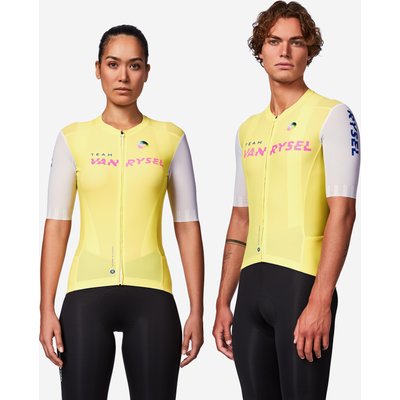 Rennrad Trikot unisex kurzarm slimfit „RCR-R 2“ Gelb/Weiß
