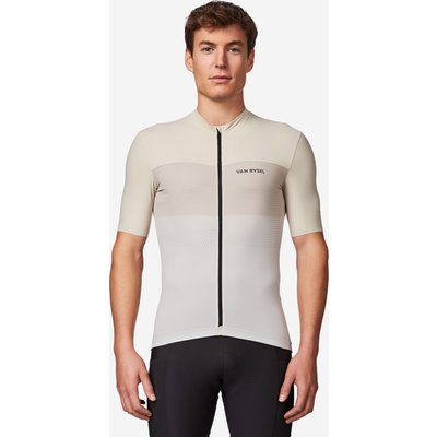 Rennrad Trikot Herren kurzarm slimfit „EDR 2“ beige