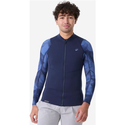 Neoprentop langarm Herren Naturkautschuk Yulex 1,5 mm blau/schwarz