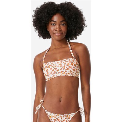 Bikini-Oberteil Damen Bandeau Leopard Laura Graou beige