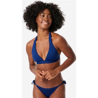 Bikini-Oberteil Surfen Damen Neckholder mit Pailletten Cora marineblau