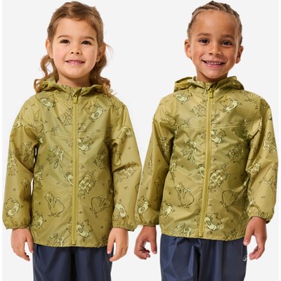 Regenjacke Kinder wasserdicht Größe 92–116 Wandern - MH100 Zip grün