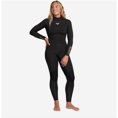 Neoprenanzug Surfen Damen Rückenreißverschluss Roxy Prologue 3/2 mm schwarz