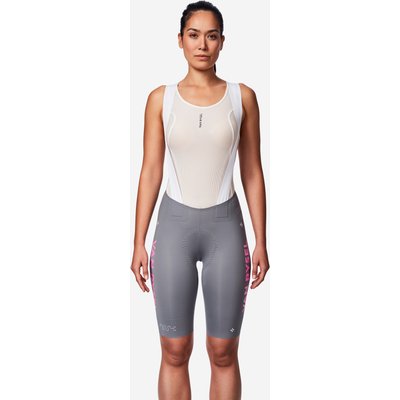 Radhose kurz mit Trägern Rennrad „RCR-R 2“ Damen grau