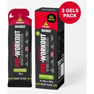 Energy Gel Pre-Workout Cola/Limette Stickstoffmonoxid-Vorläufer 3 × 70 g