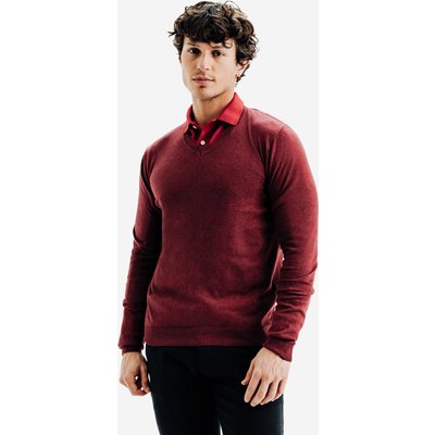 Herren V-Ausschnitt Golf Pullover - MW100 bordeaux
