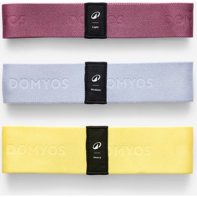 Fitnessband Pilates 3er-Set lila/blau/gelb