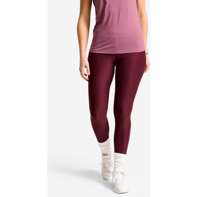 Leggings Damen hoher Taillenbund atmungsaktiv - dunkelviolett