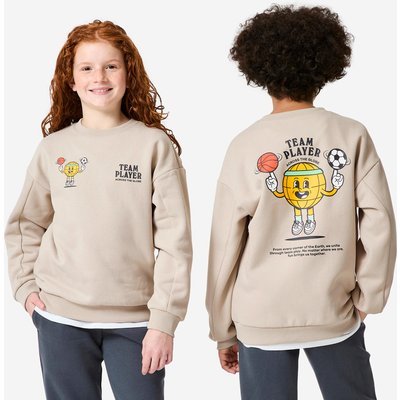 Sweatshirt Kinder Fleece Rundhalsausschnitt - beige