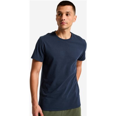 T-Shirt Herren Baumwolle Rundhalsausschnitt - dunkelblau