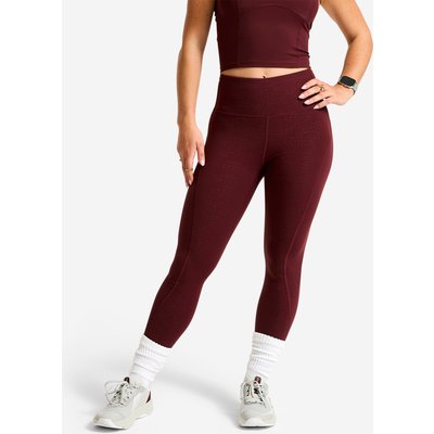 Leggings Damen hoher Taillenbund figurformend - Shape bordeaux/türkis
